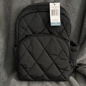 Vera Bradley Black Quilted Essential Small Backpack